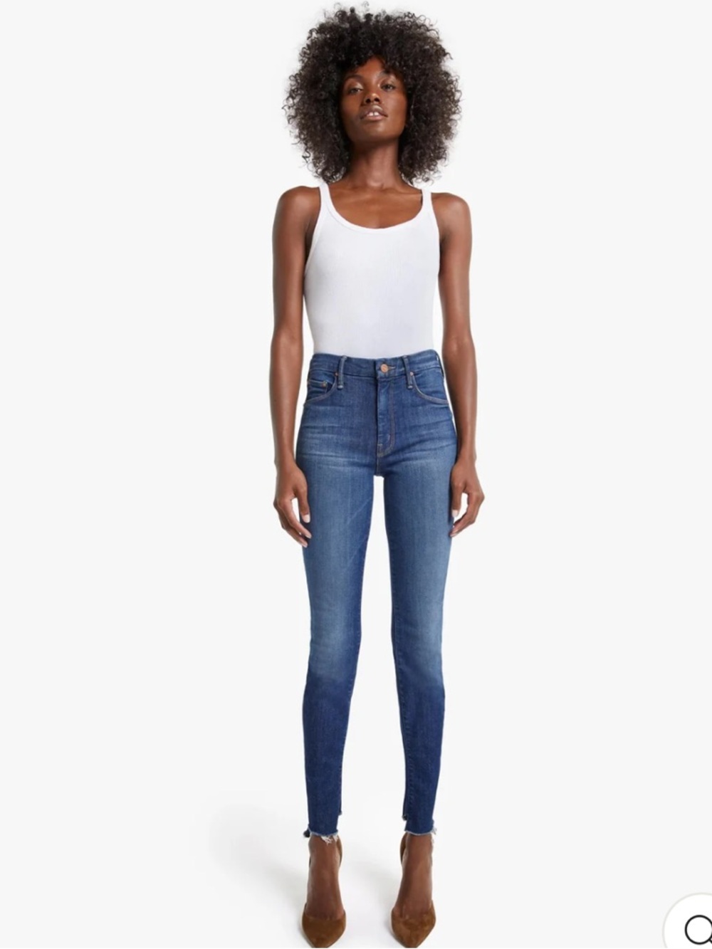 Mother The Looker Two Step Ankle Fray Skinny Jeans -Skunk at the Tea Party sz 26